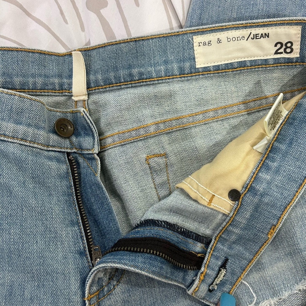 RAG & BONE • Ripped “ The Dre” Lt. Blue Jeans • sz 28 • - Picture 3 of 9
